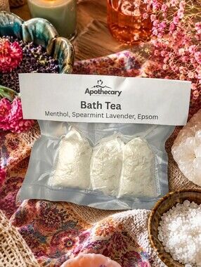 4/$15 Bath Soak Menthol, Lavender, Epsom Self Care Soak Holistic Handmade
